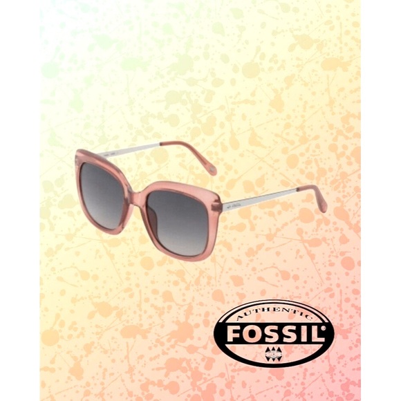 New "Fossil" FW215 Rose Smoke/Gray Lens Women’s Sunglasses Silver Frame, NWT - Picture 5 of 5